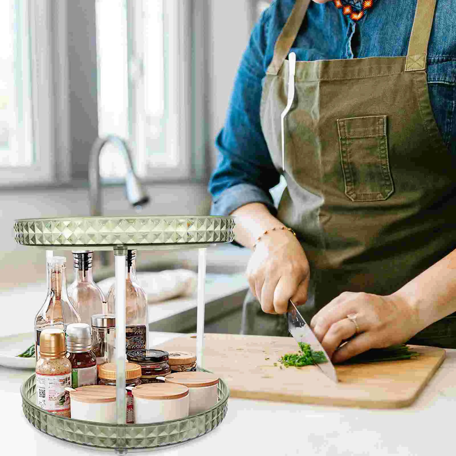 Полка для духов двухслойные полки хранения вращающийся настольный органайзер