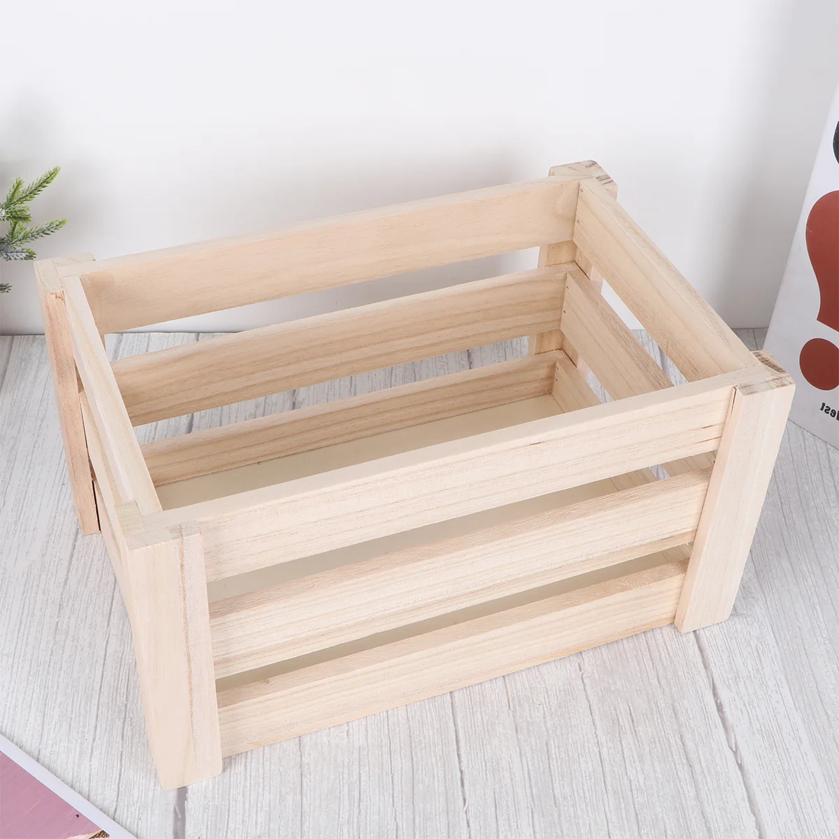 

Crates Storage Wood Wooden Box Crate Nesting Basket Bins Rustic Decorative Organizer Fruit Unfinished Shipping Desktop Baskets
