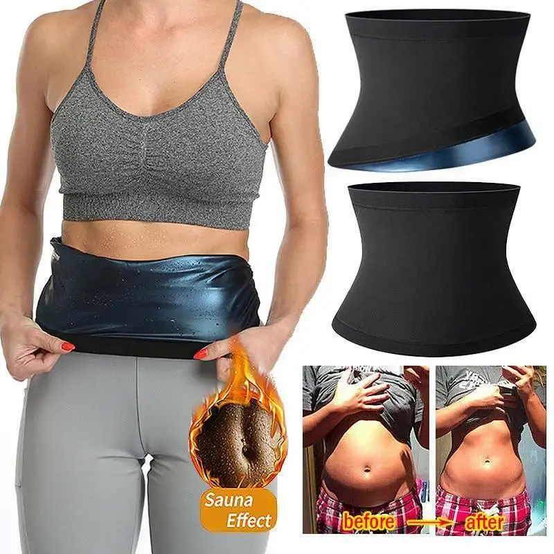 

Women Belly Sweat Band Waist Trimmer Belt Fat Burning Stomach Wraps Weight Loss Slimming Body Shaper Sauna Waist Trainer Corset