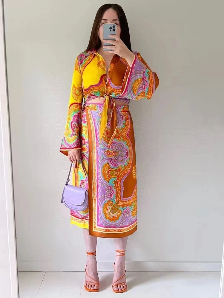 

Базовый женский топ с рукавами, длинная одежда для сна, Модный комплект, летняя женская винтажная рубашка, блузки, элегантный топ с принтом д...