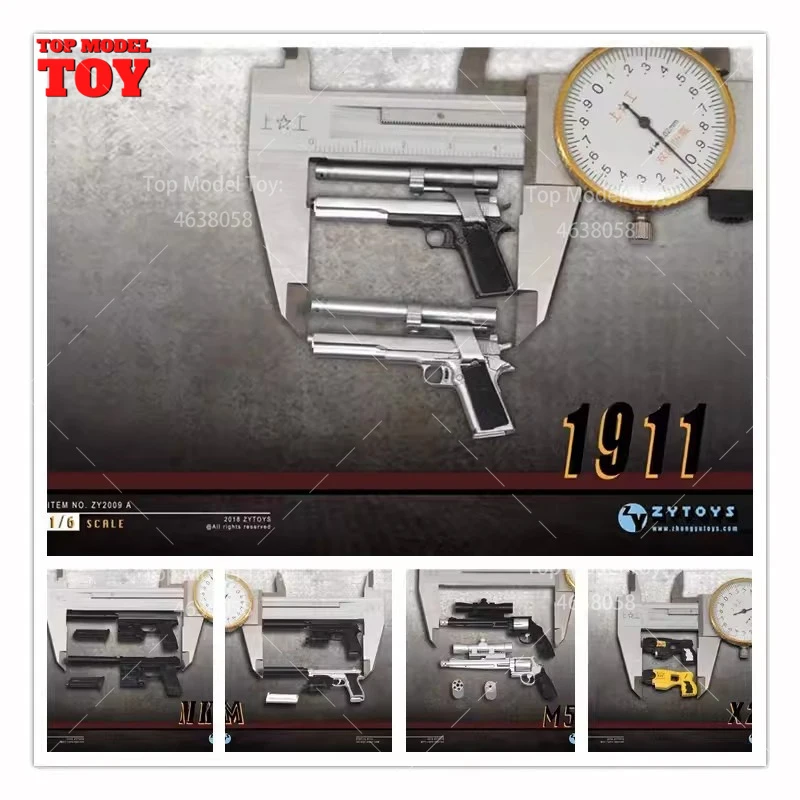 Фото ZYTOYS ZY2009 Пистолеты MK23, M500, M1911 в масштабе 1/6, аксессуары для сцен, модель для 12-дюймовых фигурок солдат и кукол №1
