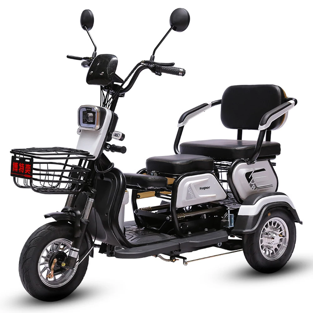 

600W/800W Electro-Tricycle 48V/60V 12Ah/20Ah Lithium Battery Mobility Scooter Brushless Dual Drive Differential Motor