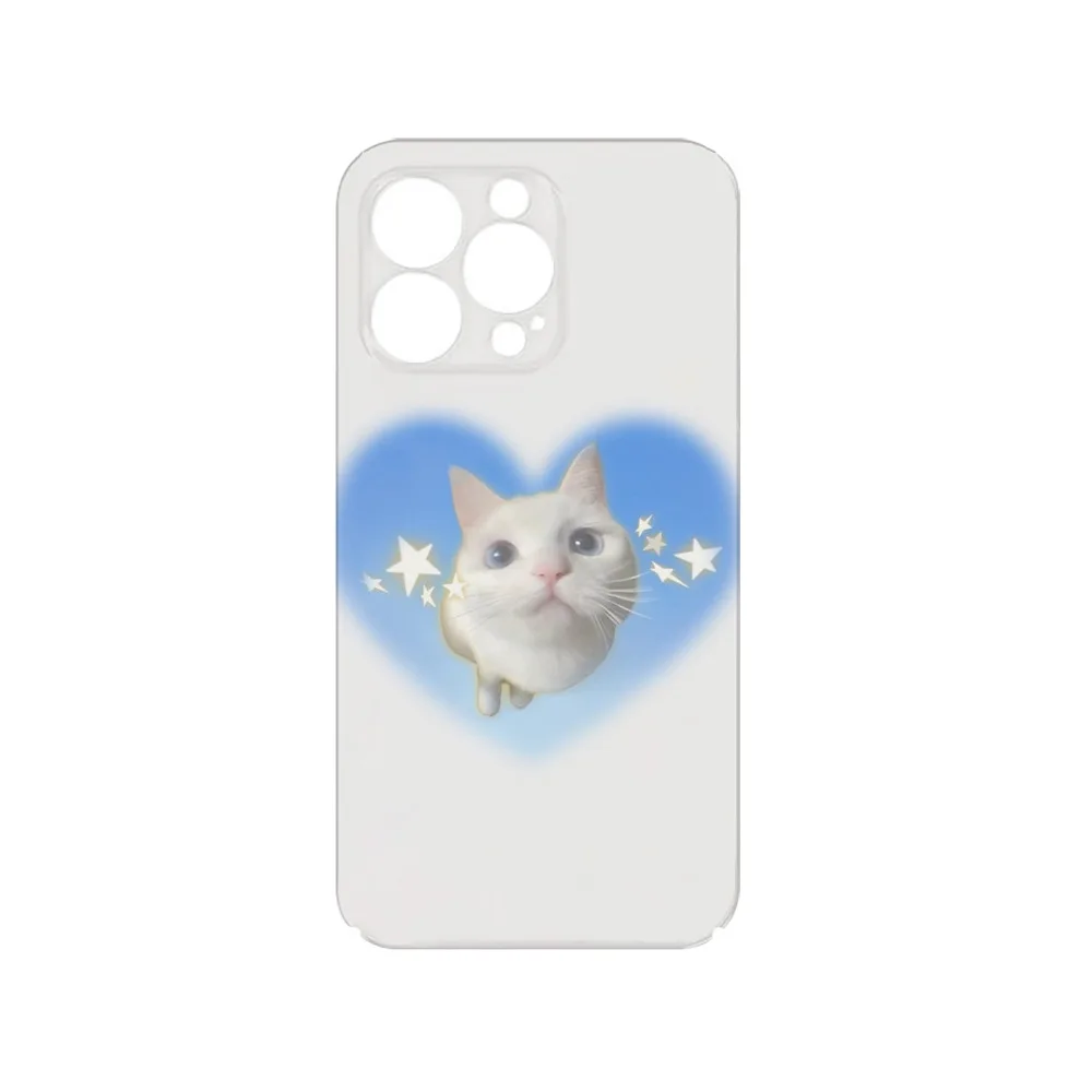 INS Blue Love Star Cat Cartoon Case for IPhone 16 15 PLUS 14 13 Pro Max 12 MINI 11 XR XS MAX Shockproof Ultra Thin Cover