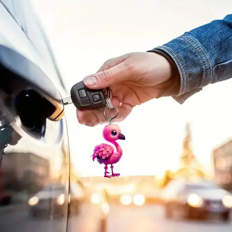 Акриловая подвеска в виде фламинго для автомобиля стильные уникальные украшения