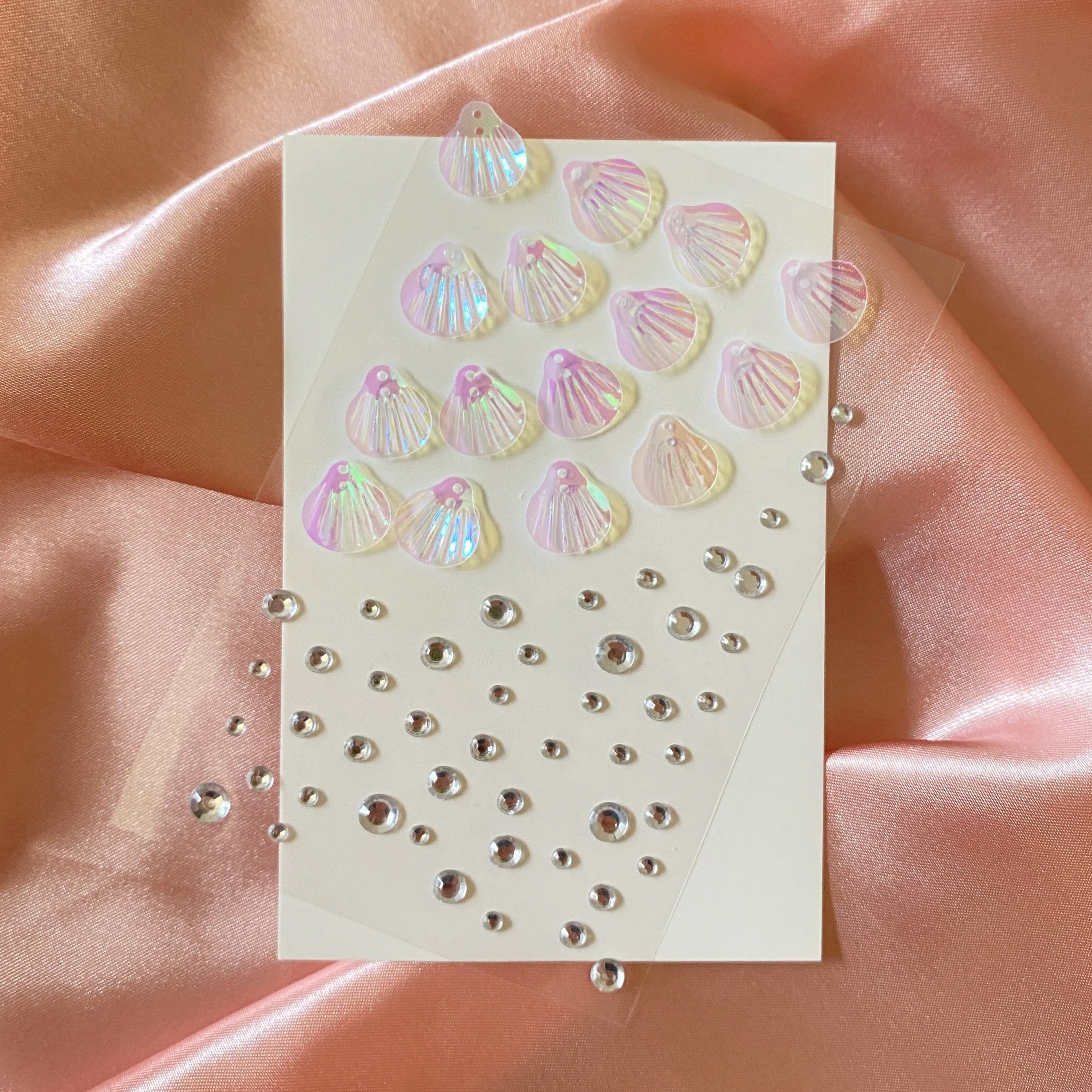 3D наклейки со стразами и жемчугом украшения для лица Русалка временная