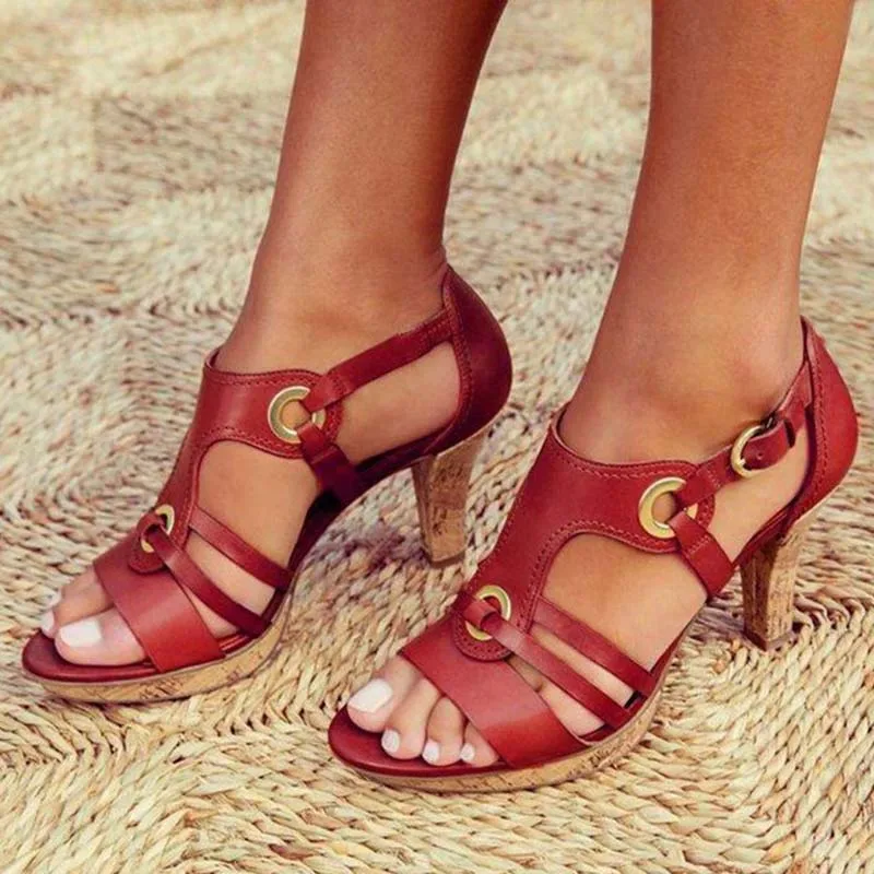 

New Style Elegant Strap Sandals Women 2020 Sandals Female Bohemian Style Summer Fashion High Heels Women's Shoes Footwea