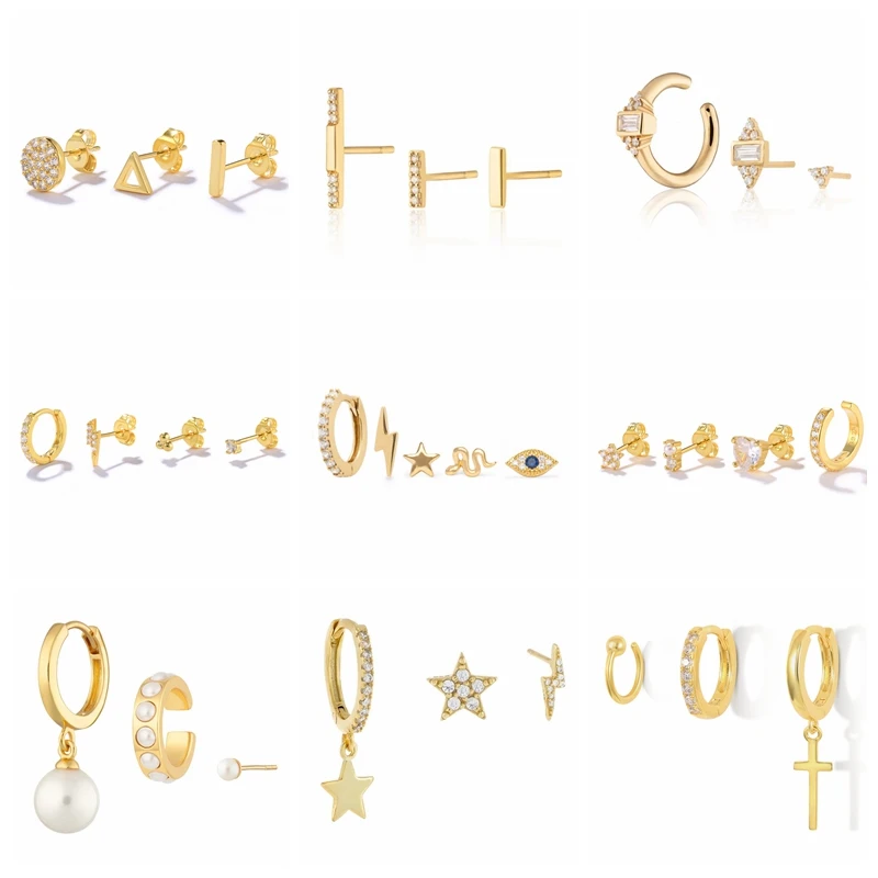 Комплект украшений для ушей ROXI серьги-кольца в виде полумесяца и звезд женщин