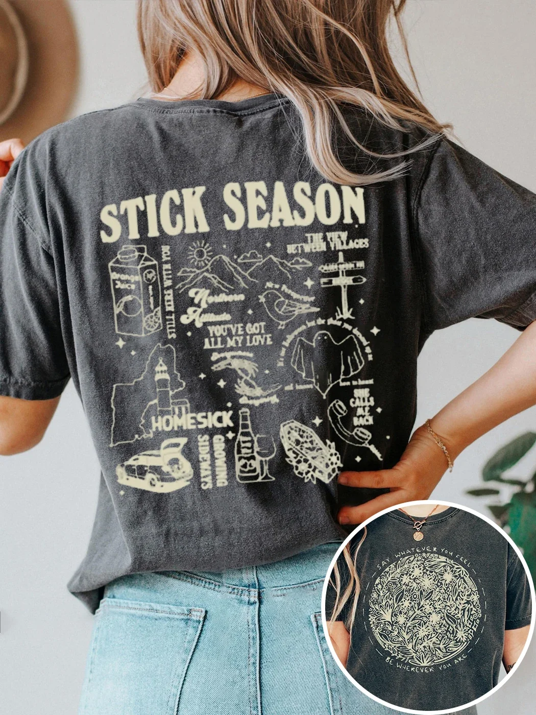 Винтажная Всесезонная рубашка с надписью Стик Ноя кахана для фестиваля музыки