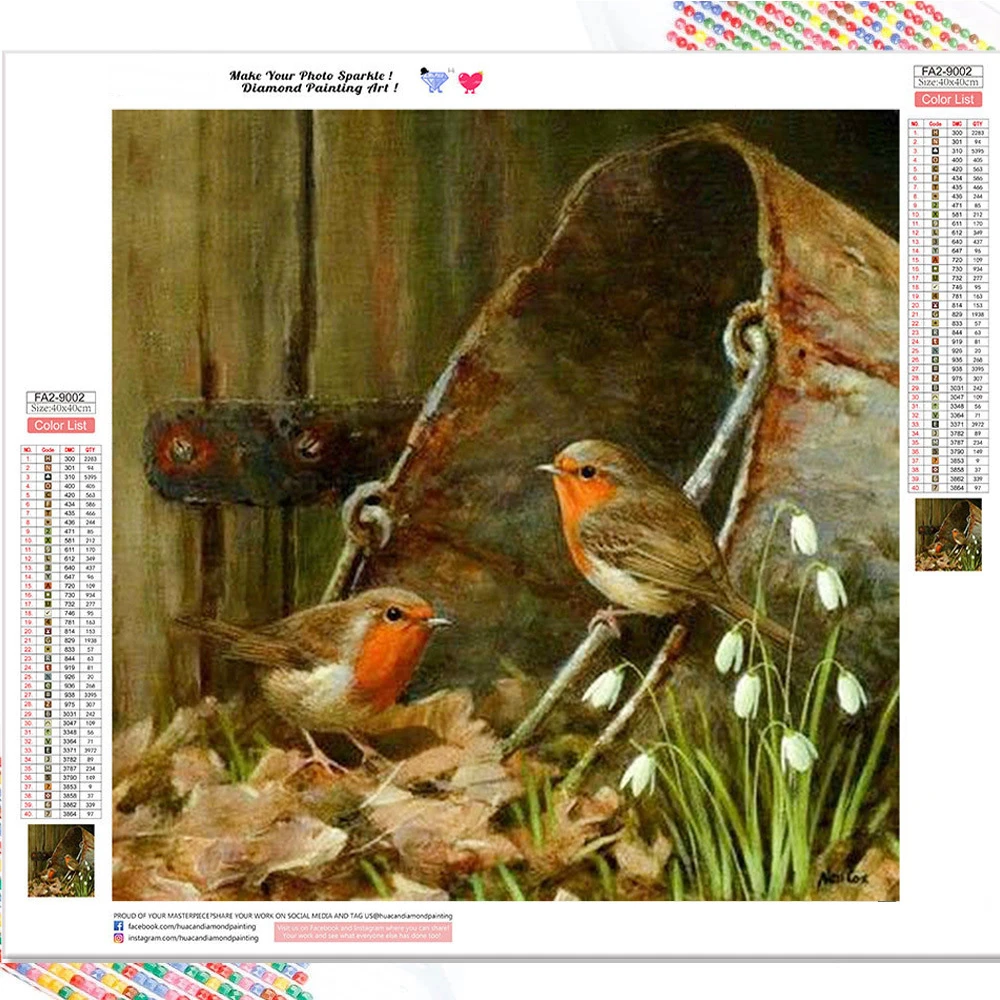 

Diamond Painting Full Square/Round Bird Diamond Embroidery Mosaic Sale Animal Decor For Home Wall Art