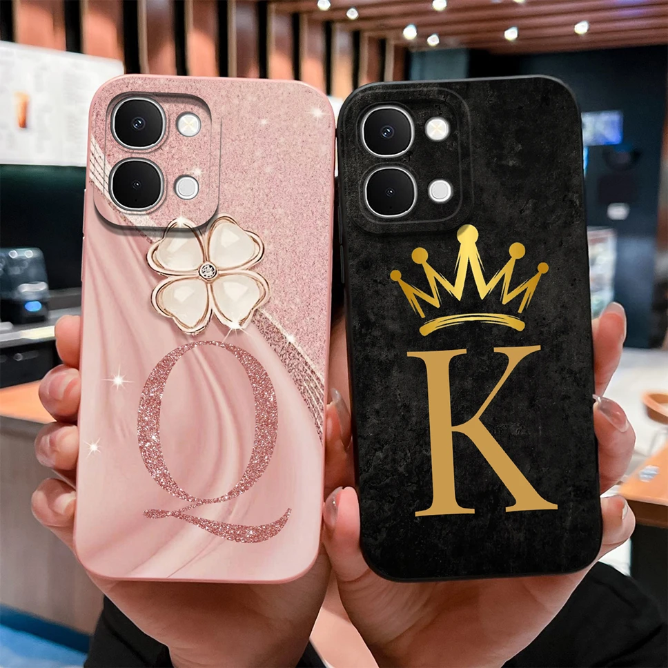 Фото Чехол для телефона Vivo iQOO Z11X Z10X Luruxy с буквами от A до Z, гладкий защитный чехол для Vivo iQOOZ11X Z10X 5G, защита от падения, чехол-капа №1