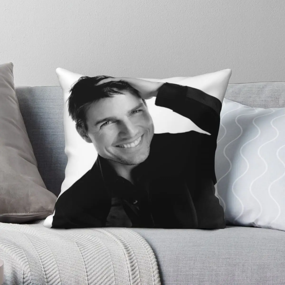 

Tom Cruise Square Pillowcase Polyester Linen Velvet Printed Zip Decor Throw Pillow Case Sofa Cushion Cover 18"