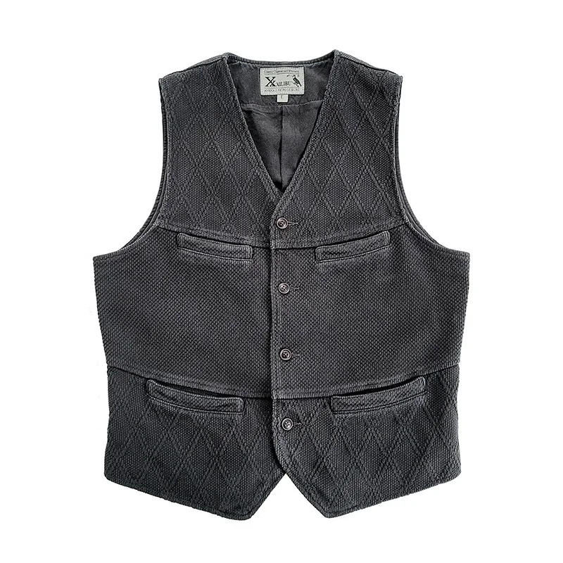 

Men's Vest Multi-pockets Cotton Safari Western Waistcoat Vintage Gilets