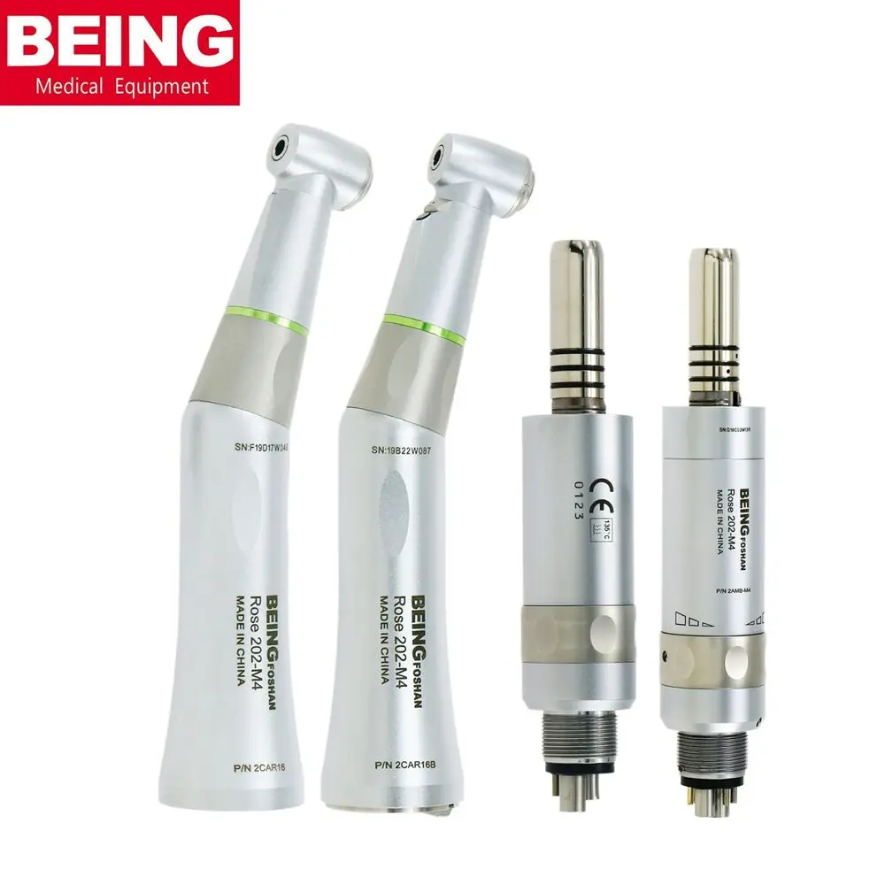 BEING Dental Low Speed Endo 16:1 Reduction Fiber Optic Contra Angle 4/6 Holes Air Motor Handpiece