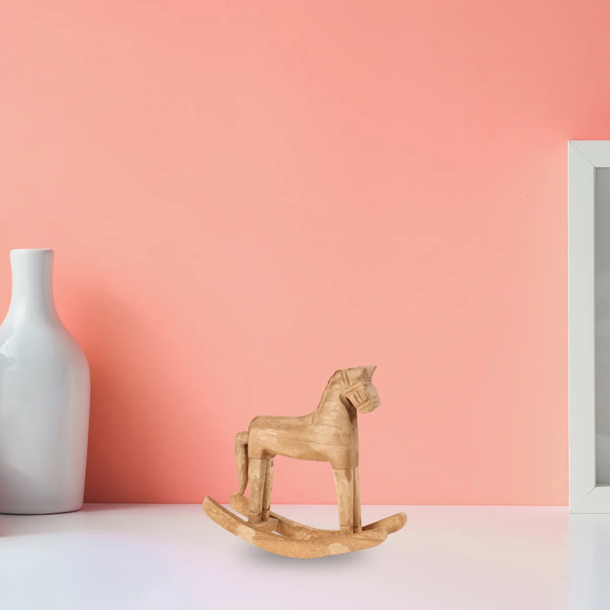 

Decoration Home Mini Horse Figurines Ornaments Rocking Animal Statue Sprinting Horse Figurines Wooden Hobby Horse Child