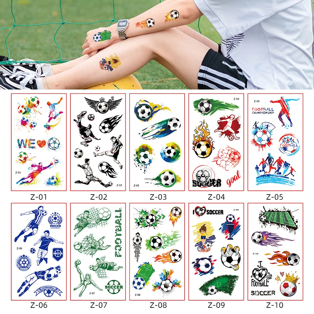 

10/20PCS Sports Games Temporary Tattoo Football Decals for Fans Self-Adhesive Stickers Soccer World Cups theme Decoration