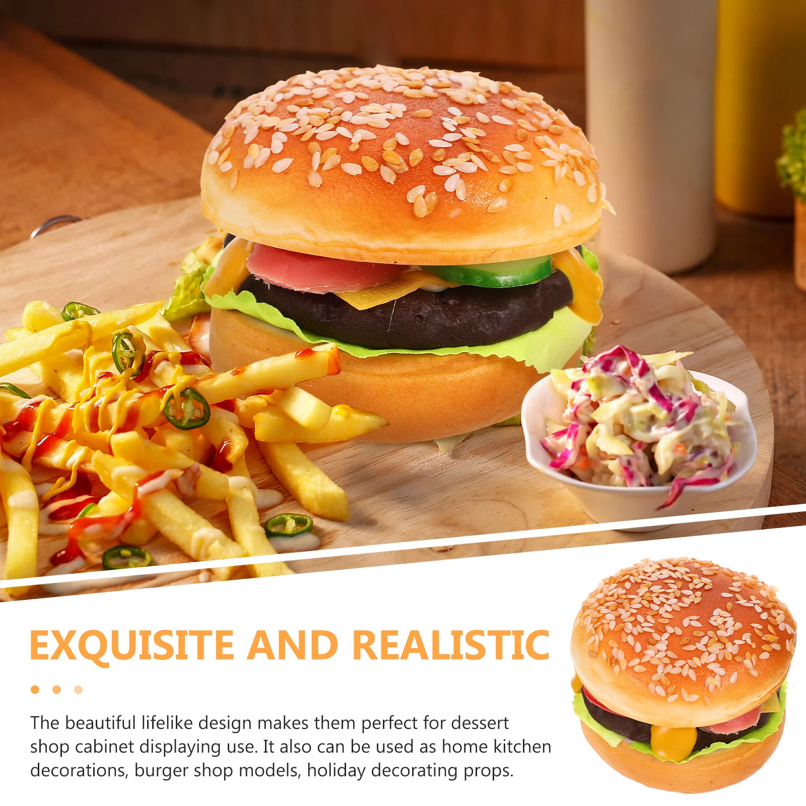 

Burgerfake Artificial Model Models Prop Props Bread Toy Kitchen Simulation Pu Play Photography Burgers Toys Display Faux Fidget