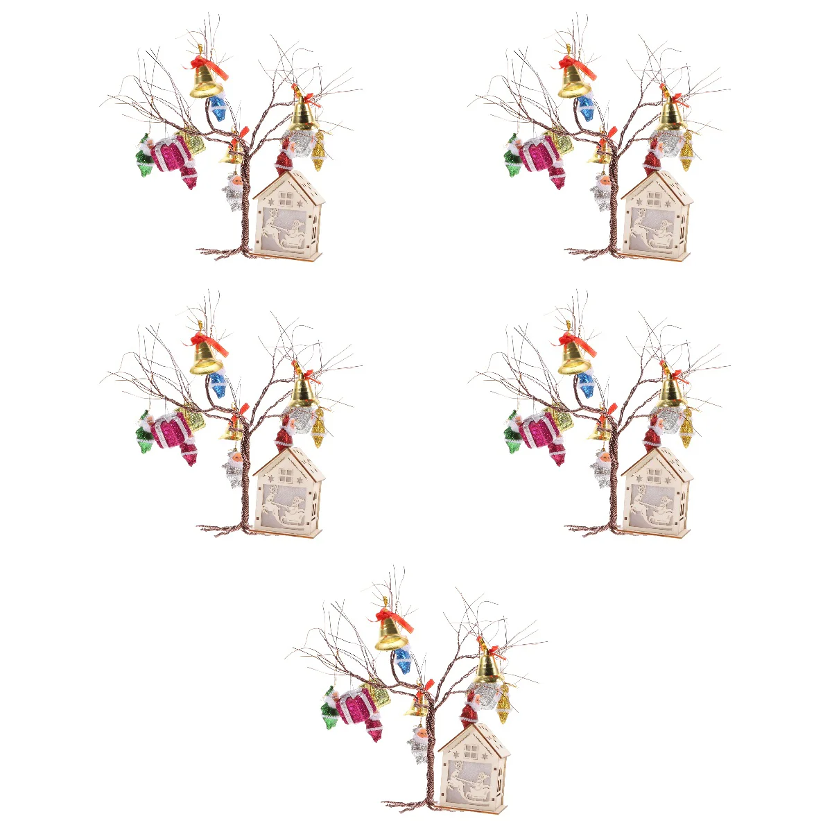 

5 Sets Wire Tree Craft Xmas Wire Tree DIY Craft Set Christmas Party Decor Crafts