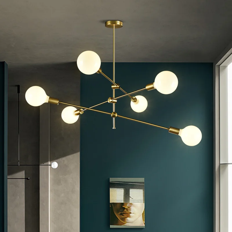

Art Led Chandelier Pendant Lamp Light Room Decor Glass Ball Ceiling Bedroom Living Dining Table Lusters Luminaire