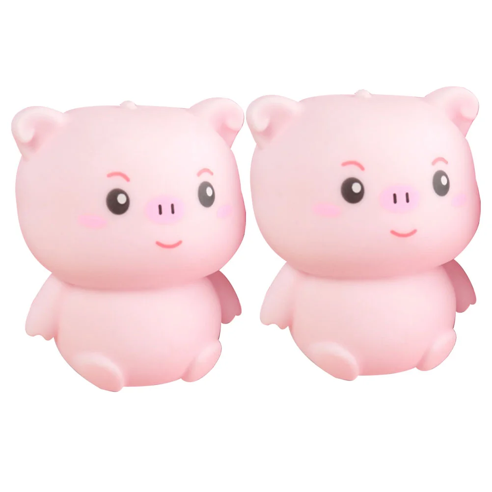 

2 Pcs Soft Cute Toy Squeeze Toys Small Stress Tpr Compact Shaped Cartoon Sensory Adorable