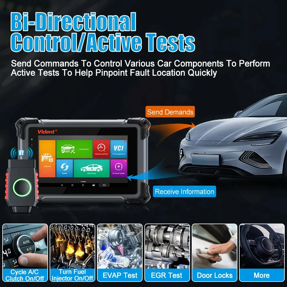 Фото VIDENT iSmart800Pro BT автомобильные диагностические инструменты OBD2 сканер Bluetooth 40, функция сброса, программатор ключей, активный тест с CAN FD и DOIP №2