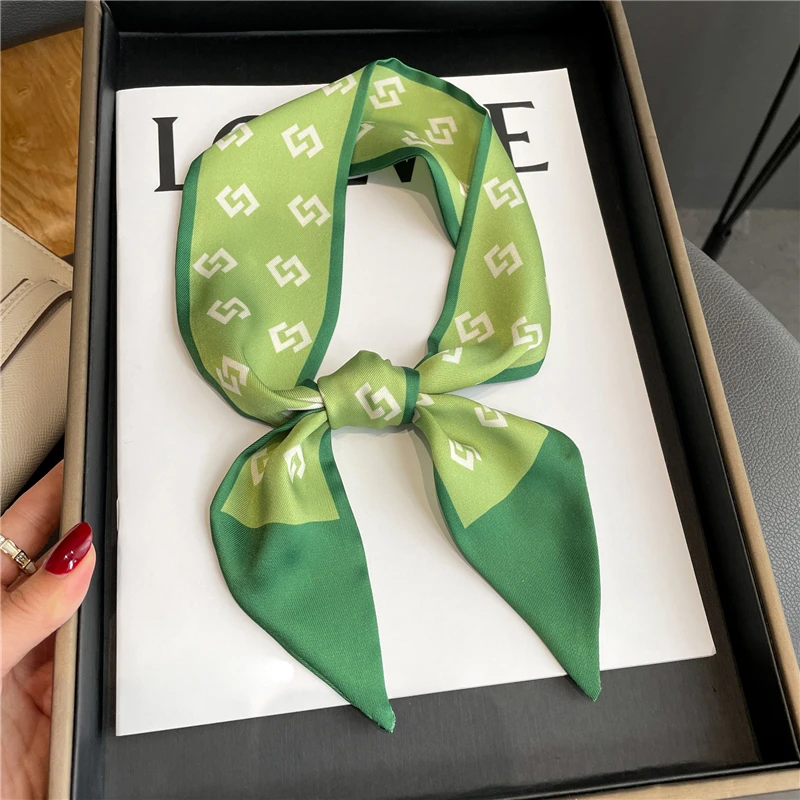 

Женский атласный платок с бантом, модный дизайнерский ободок для волос, платок для леди, шелковые шарфы, аксессуары для волос
