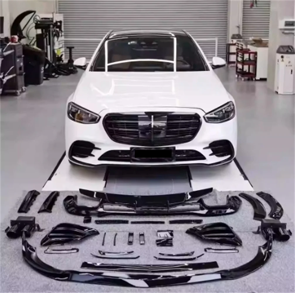 Комплект для кузова автомобиля, противотуманная фара с объемным эффектом, передняя и задняя губы, для Mercedes-Benz S class W223, модифицированный brabus, 21-22