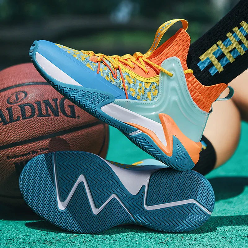 Fashion Colorful High Men Basketball Shoes Chunky Designer Sneakers Breathable Mens Trainers Socks Sport Shoes tenis de basquete