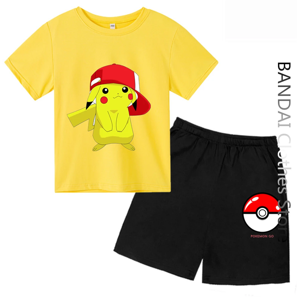 

Kawaii Pokemon Tshirt Kids Clothes Girls Clothing Tops Boy T-shirt Game Women T Shirts Funny Anime Pikachu Short Sleeve