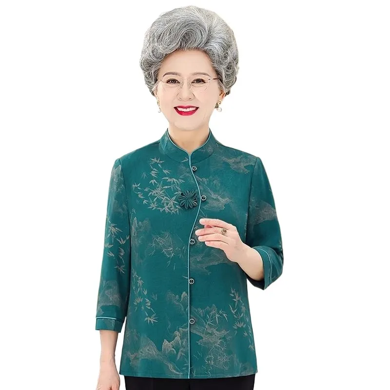 Одежда для бабушки летняя одежда рубашки женщин среднего и пожилого возраста