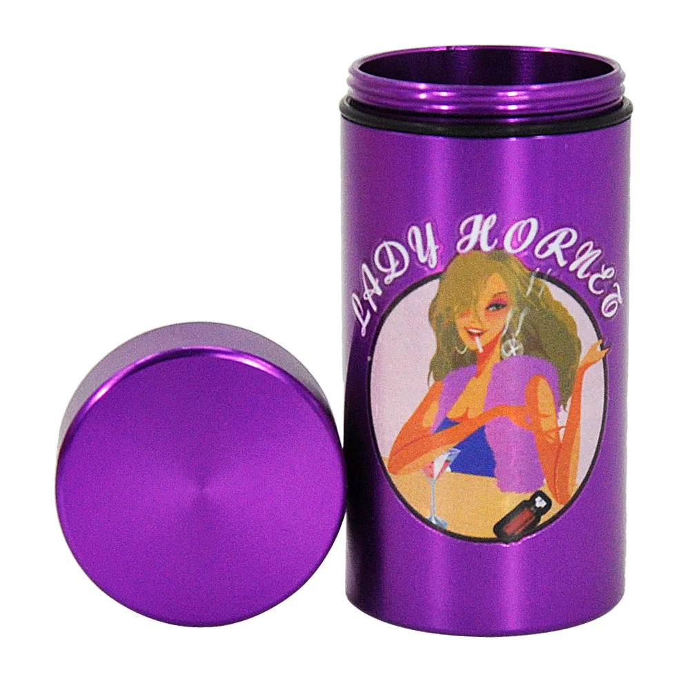 

LADY HORNET Metal Portable Stash Jar Pill Box Airtight Smell Proof Aluminum Herb Container Ceramic