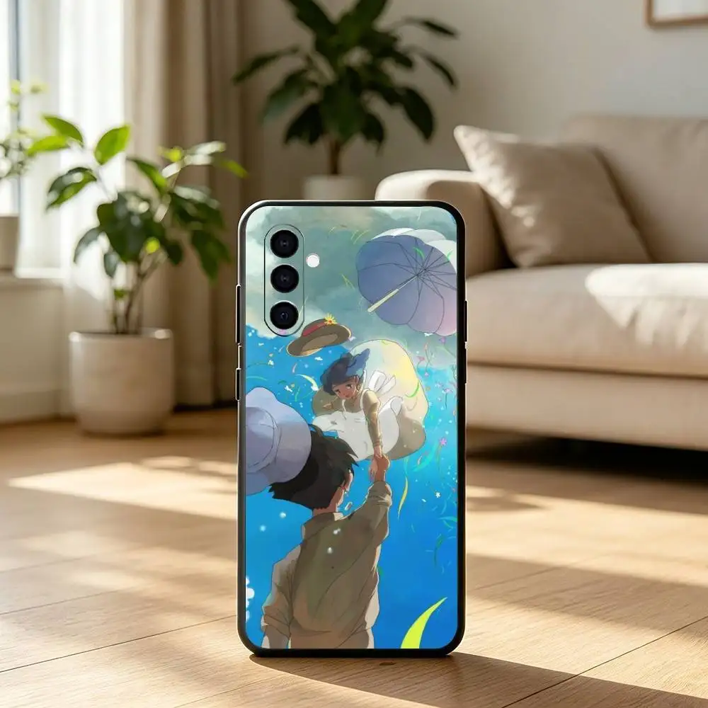 Фото Чехол для телефона с изображением персонажей из мультфильма T-The Wind Rises для Samsung Galaxy A73, A72, A71, A70, A53, A52, A51, мягкий силиконовый черный чехол №4