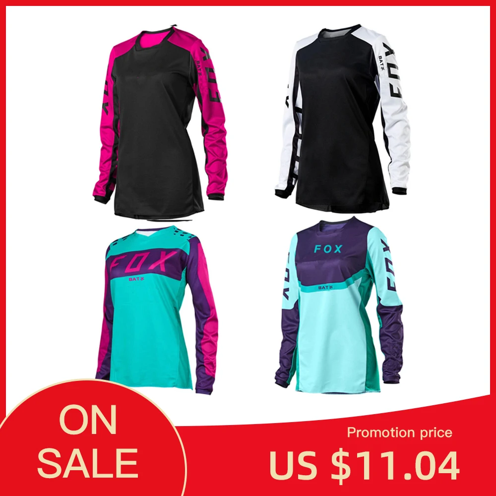 

2022 розовая горная Джерси FOXMTB Джерси для мотокросса MTB рубашка для велосипеда женская футболка с длинным рукавом для езды на велосипеде Женс...