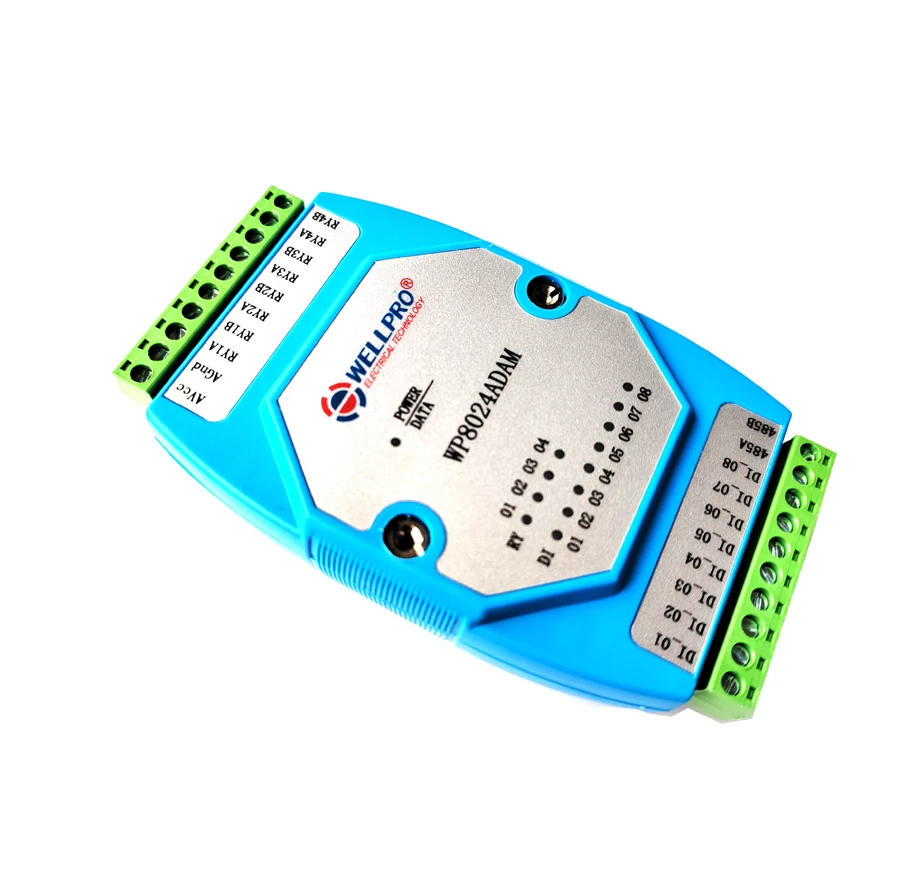 Фото Модуль цифрового ввода-вывода 35 мм, 8 каналов, изолированный, 8DI 4RY RS485 MODBUS RTU WP8024ADAM №4