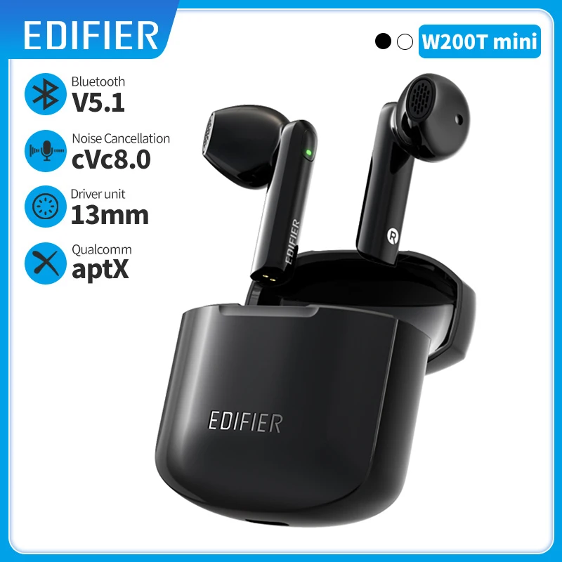 

EDIFIER W200T mini True Беспроводные наушники Qualcomm aptX Bluetooth Наушники 13 мм единицы Блоки шумоподавления при вызове