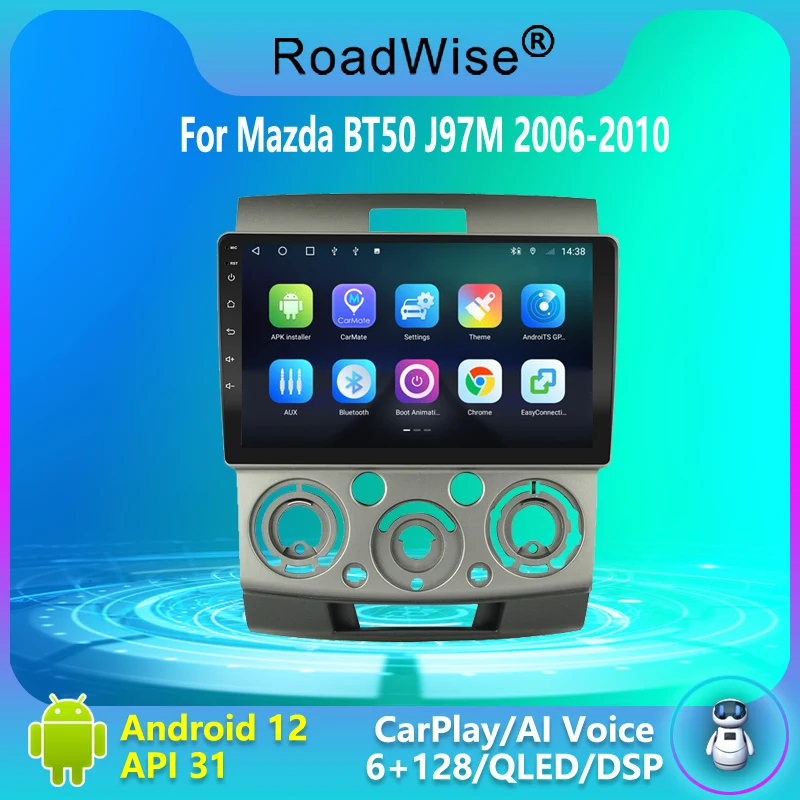 

Roadwise 2 din Android Car Radio Multimedia Carplay For Mazda BT50 J97M 2006 2007 2008 2009 2010 4G Wifi DVD GPS 2din Autoradio
