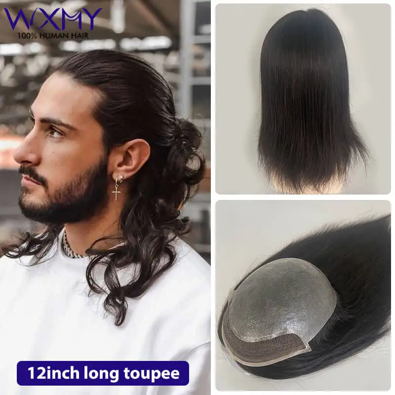 8x10 дюймов швейцарский кружевной фронт с париком из искусственной кожи мужской