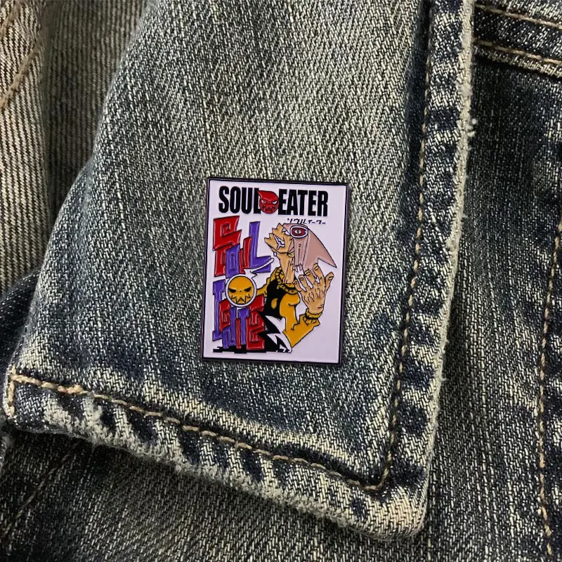Японская брошь Soul-Eater Manga Горячий парень комикс вдохновение знак рубашки воротника идеальное украшение.