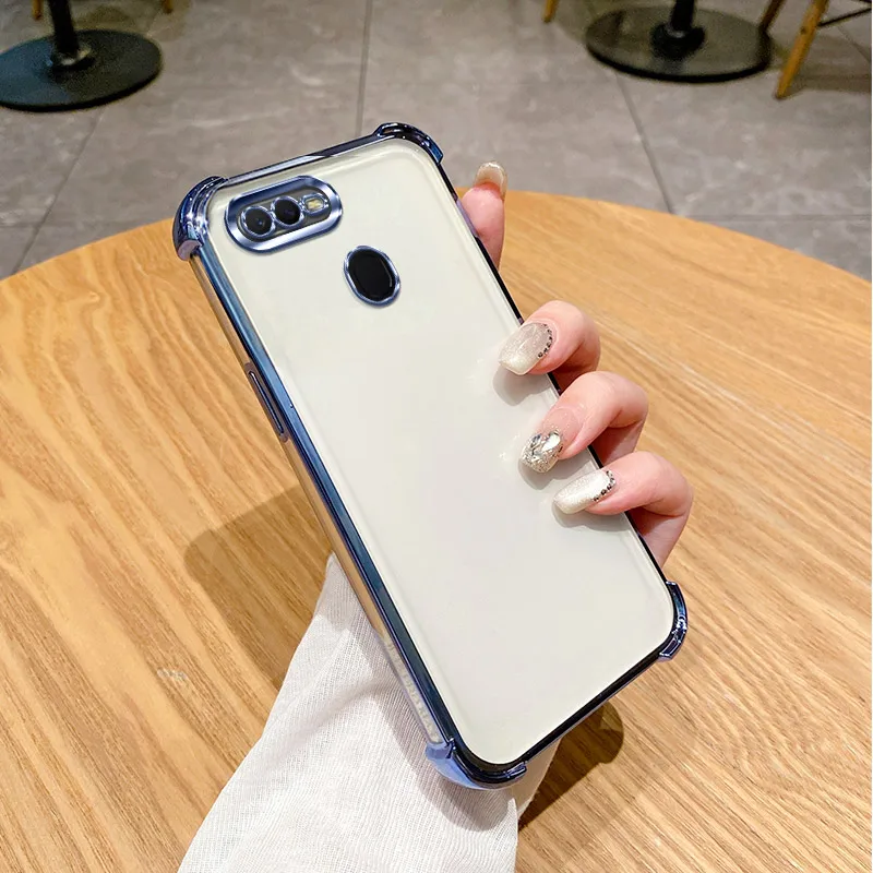 For Oppo A12 Case OPPO A5S Cover A7 AX7 A12S A11K AX5S A7N Clear electroplate Phone Bumper Shockproof Protect