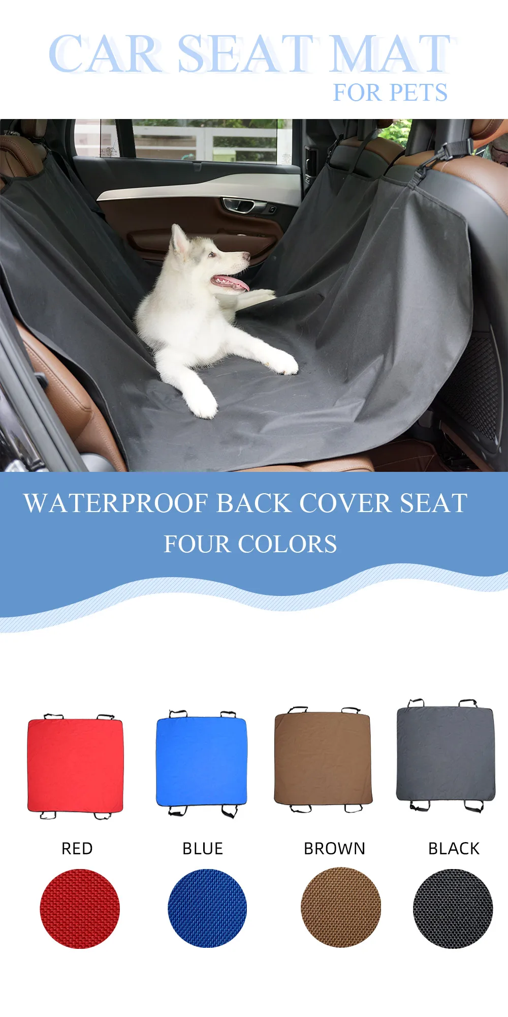 Dog Carriers Waterproof Rear Back Pet Dog Car Seat Cover Mats Hammock Protector Travel Accessories Trunk Mat Easy to Use images - 6
