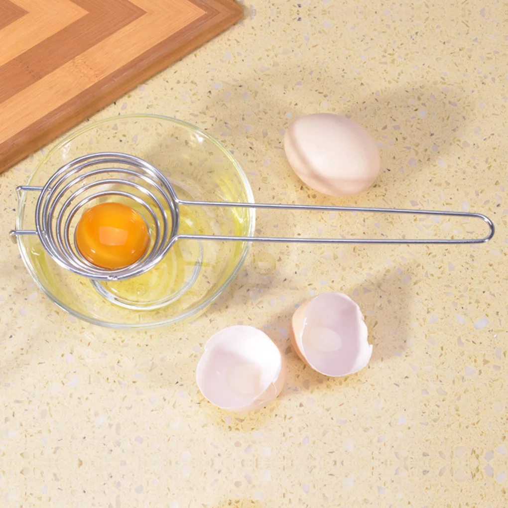 

1PC Spiral Stainless Steel Egg White Separator Portable Egg Yolk Remover Divider with Long Handle Kitchen Tool New