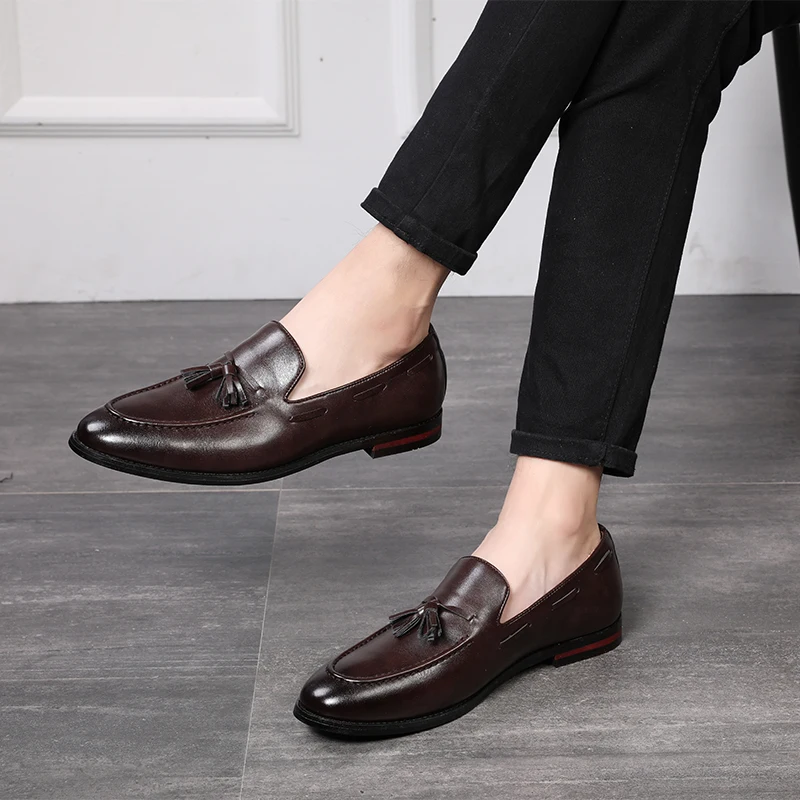Loafers Men Shoes Coiffeur Black Plus Size Shoes Men Classic Luxury Dressing Shoes For Men Formal Business Shoes Comfortable images - 6