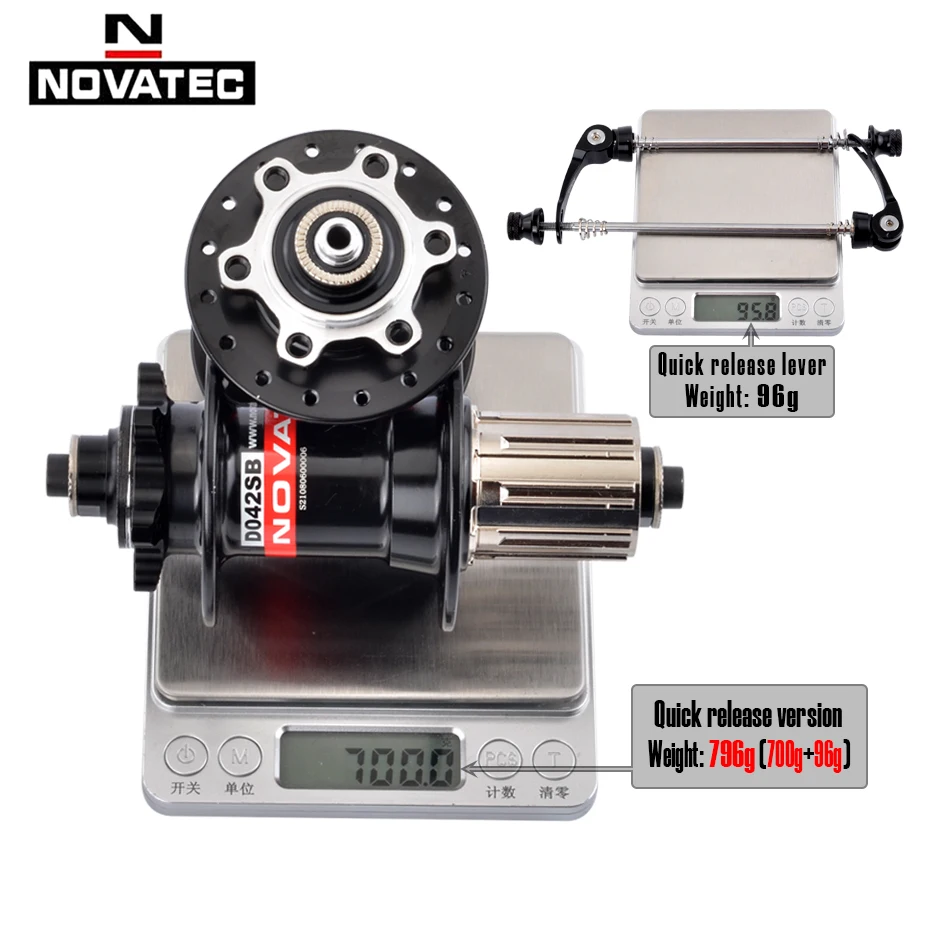 NOVATEC Bicycle Hub 4 Peilin Mountain Bike Hub D041SB/D042SB 28/32/36 Holes 6-Bolt Disc Brake For 8/9/10/11/12 Speed HG hub Body