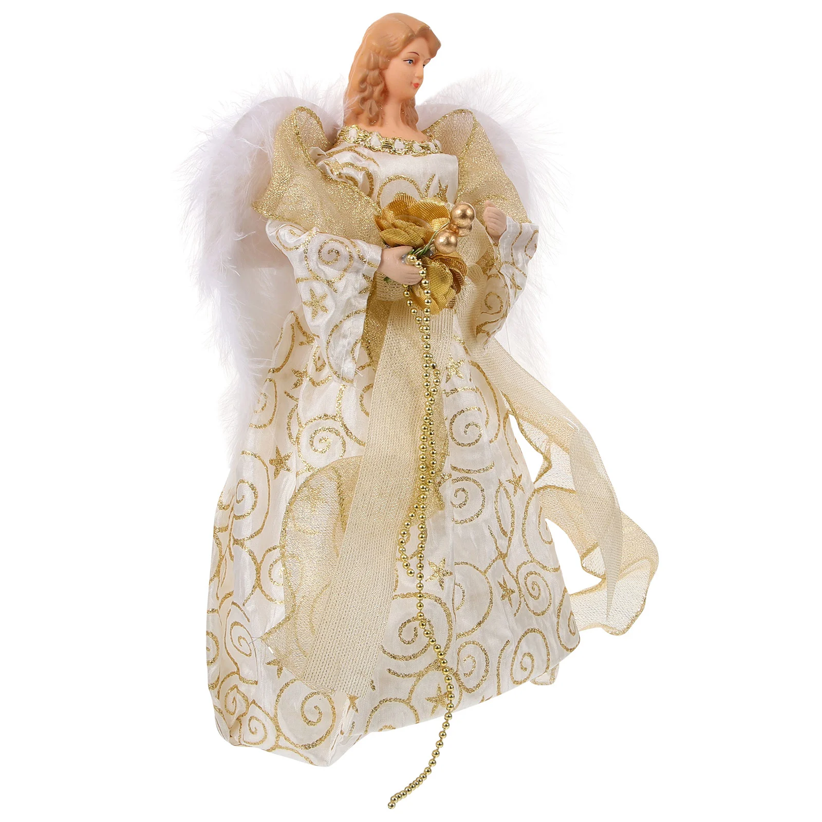 

Christmas Tree Top Gold Angel Figurine Plush Angel Doll Statue Christmas Tree Topper New Year Party Decoration