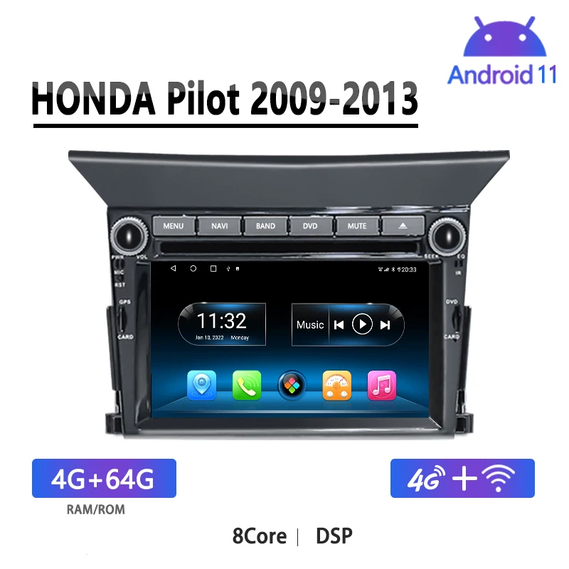 

Автомобильный DVD-плеер CATRONICS, Android 11, DSP, Octa Core Для Honda Pilot 2009-2013, стерео, аксессуары для honda pilot 2014 2009 2012
