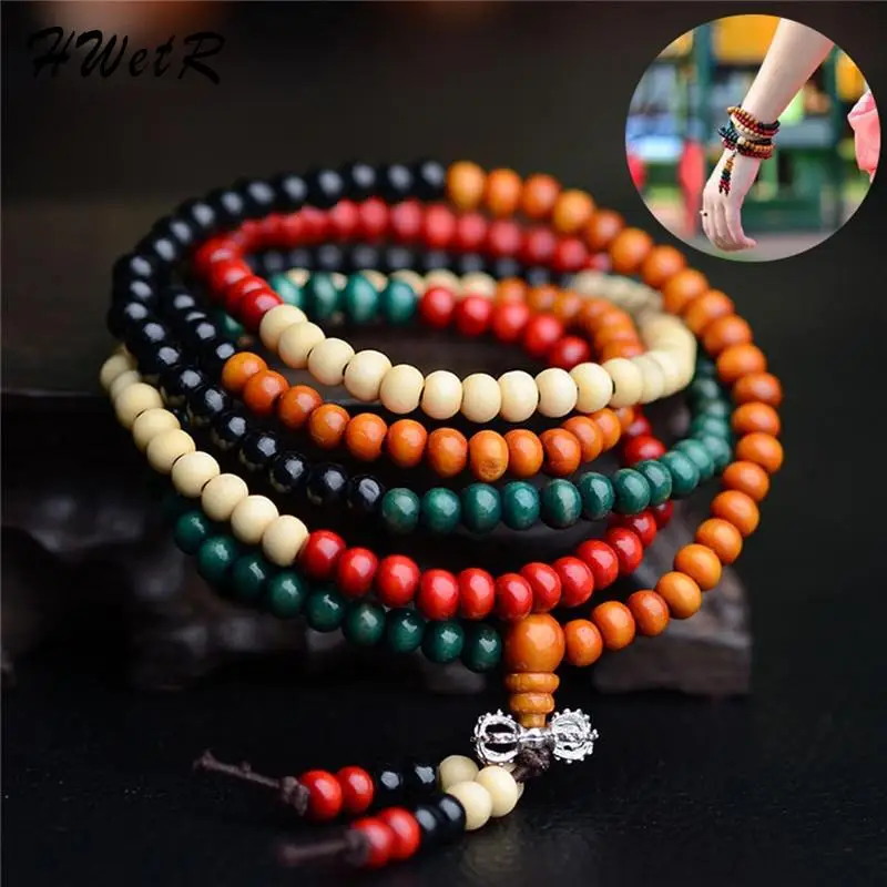 

Hot Prayer Beads Mala 108 Beads Bracelets 8mm Natural Sandalwood Buddhist Buddha Rosary Beads Men Bracelets & Bangles Jewelry