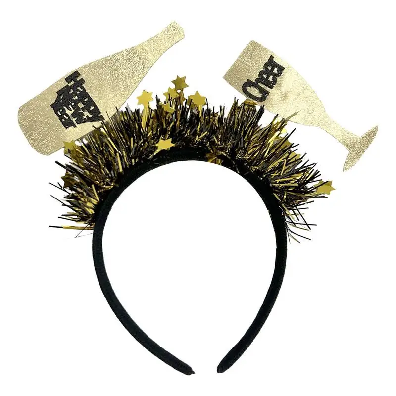 New Years Headband Hairbands Champagne Bottle Hair Hoop Creative Sparkling New Year Eve Party Headband Tiara For Party