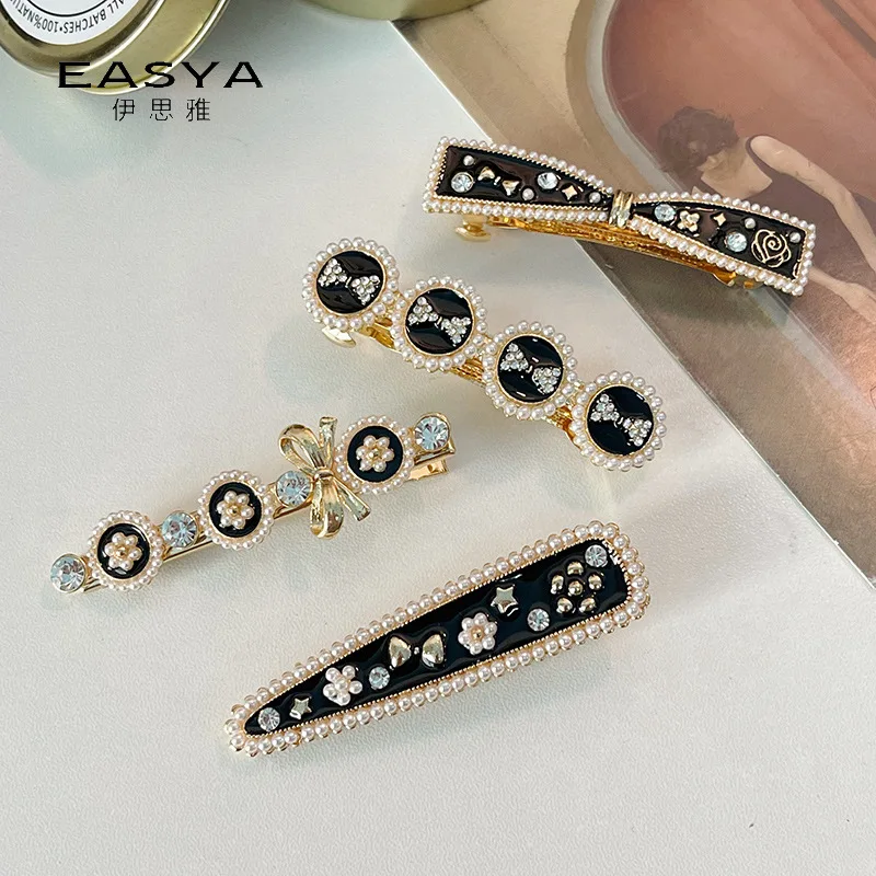 

Женские заколки из сплава с бантом и цветочным рисунком, заколки для девочек заколки для волос, корейская мода, аксессуары ручной работы
