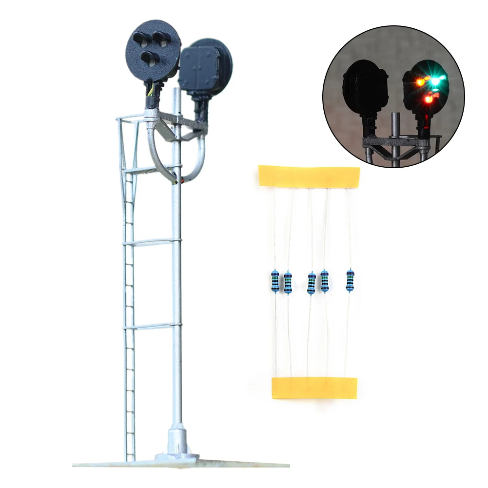 

1 X HO Scale LED Street Model Tri-lights Block Signal Fine Made Metal 2 Opposite Targets For Home Decoration