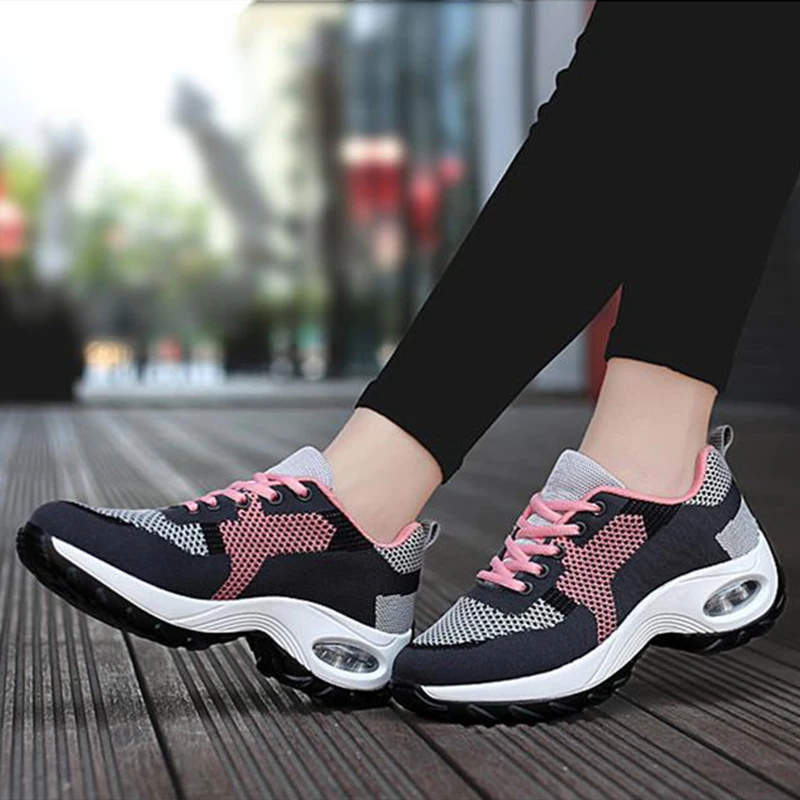 

Кроссовки женские на шнуровке, модная удобная обувь, дышащие прогулочные, 2023