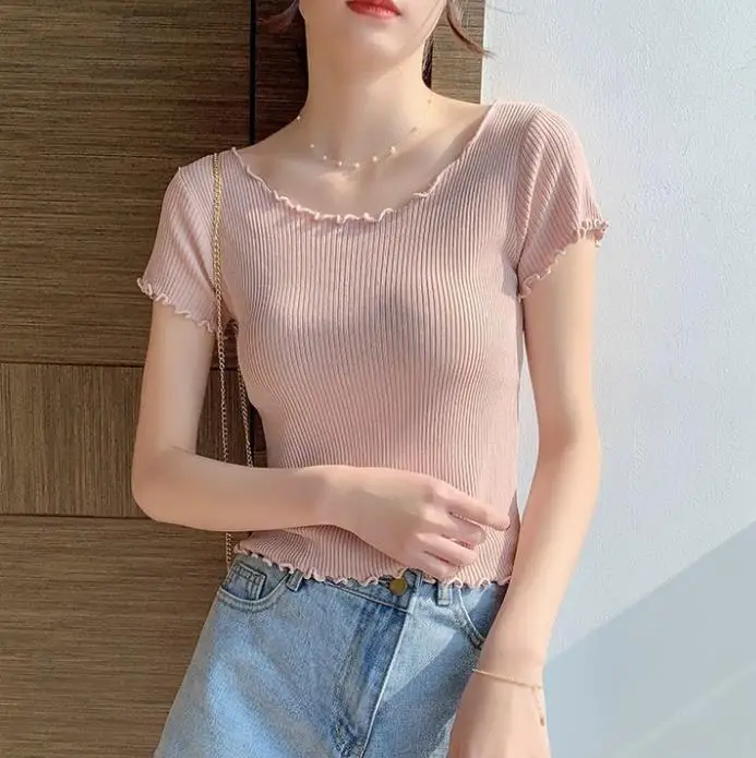 

Ruffle Collar High Waist Short Top